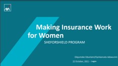 First slide of the "Making Insurance Work for Women" presentation